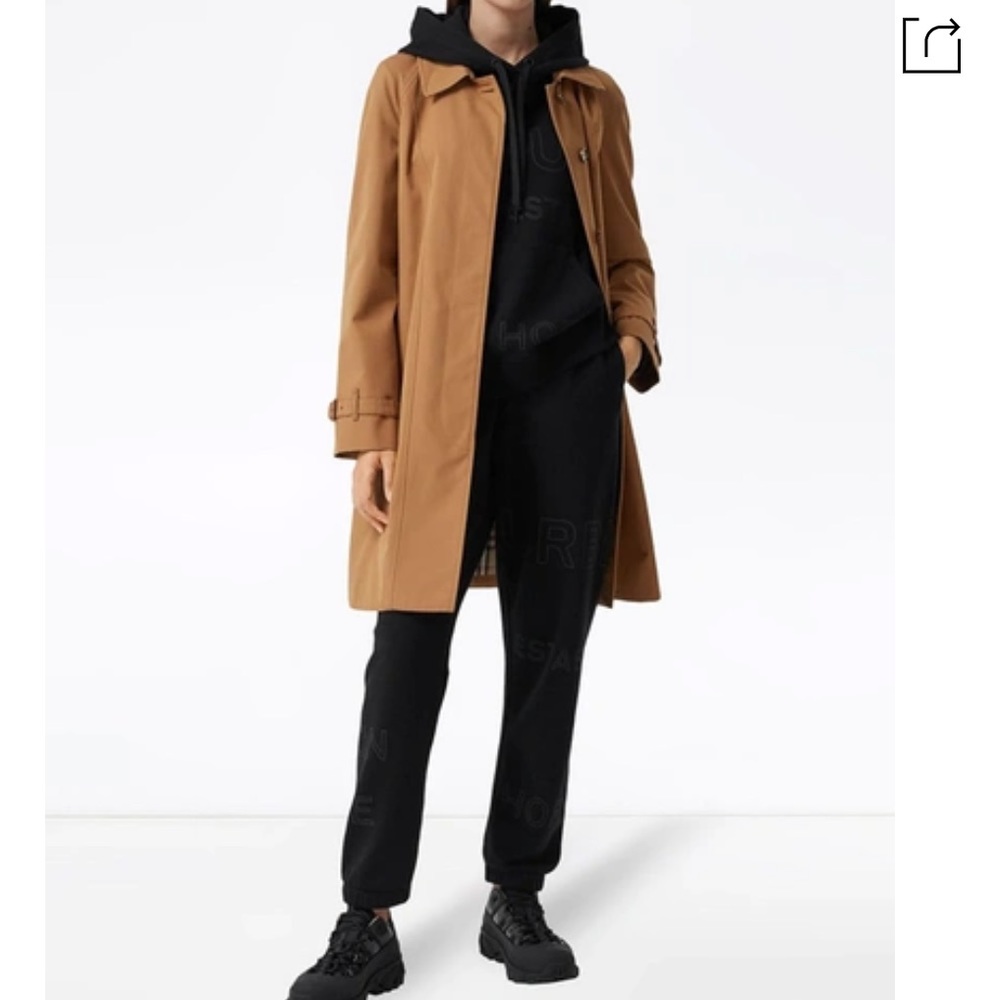 burberry coat. Sipson Cotton Gabardine Belted Swing Coat In Nutmeg - Picture 10 of 12